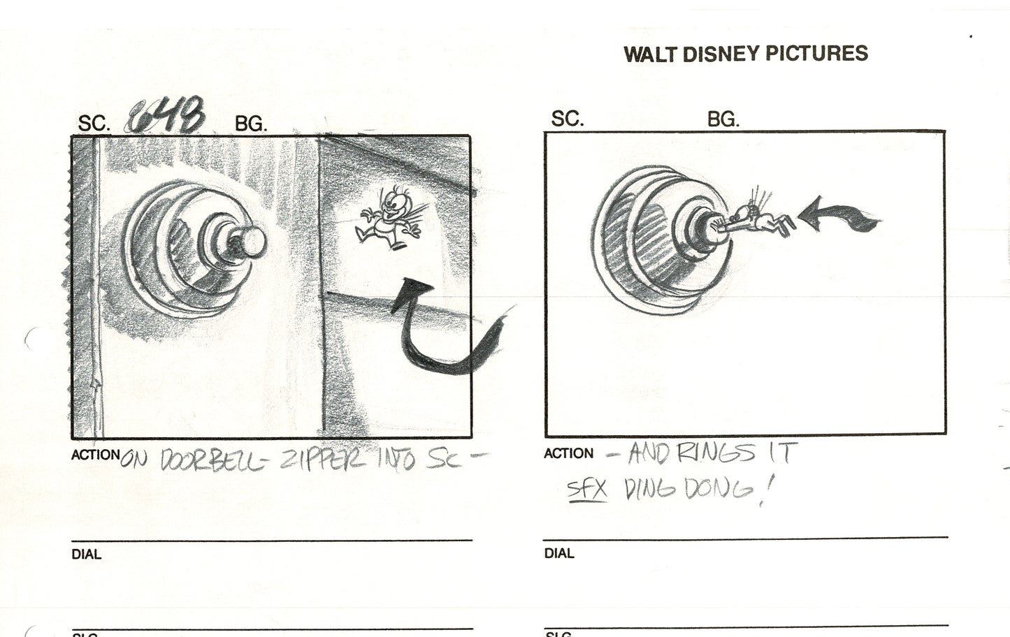Chip n Dale Rescue Rangers Original Production Animation Storyboard Walt Disney FIRST EPISODE 1988 A207