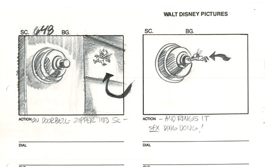 Chip n Dale Rescue Rangers Original Production Animation Storyboard Walt Disney FIRST EPISODE 1988 A207