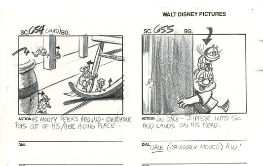 Chip n Dale Rescue Rangers Original Production Animation Storyboard Walt Disney FIRST EPISODE 1988 A211