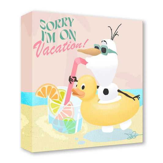 Frozen Olaf Walt Disney Fine Art Dom Corona Limited Edition of 1500 Treasures on Canvas Print TOC "Sorry I'm On Vacation"