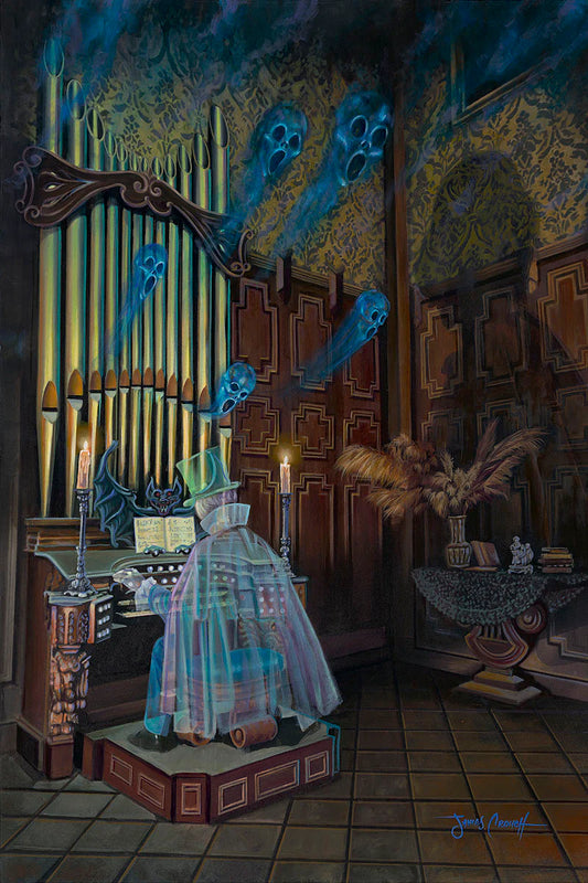 Haunted Mansion Walt Disney Fine Art James Crouch Signed Limited Edition of 95 Print on Canvas "The Organist"
