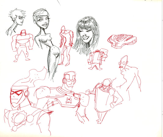 Dave Bullock Hand-Drawn Comic Illustration for Covers and Book DC H2