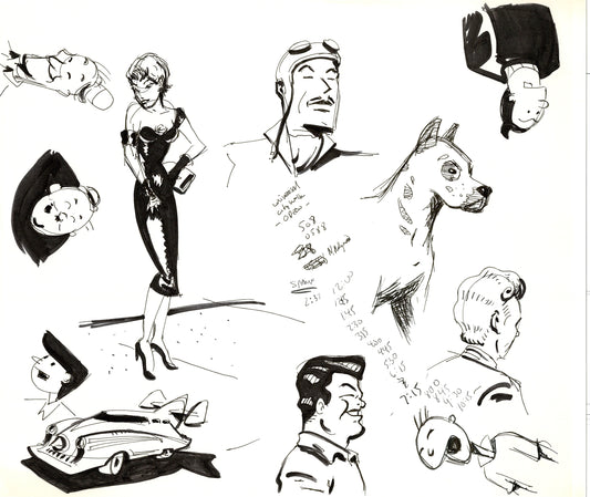 Dave Bullock Hand-Drawn Comic Illustration for Covers and Book DC H8