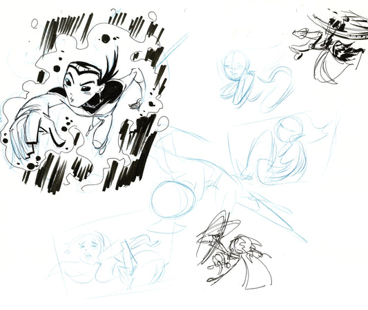 Dave Bullock Hand-Drawn Comic Illustration for Covers and Book DC H18