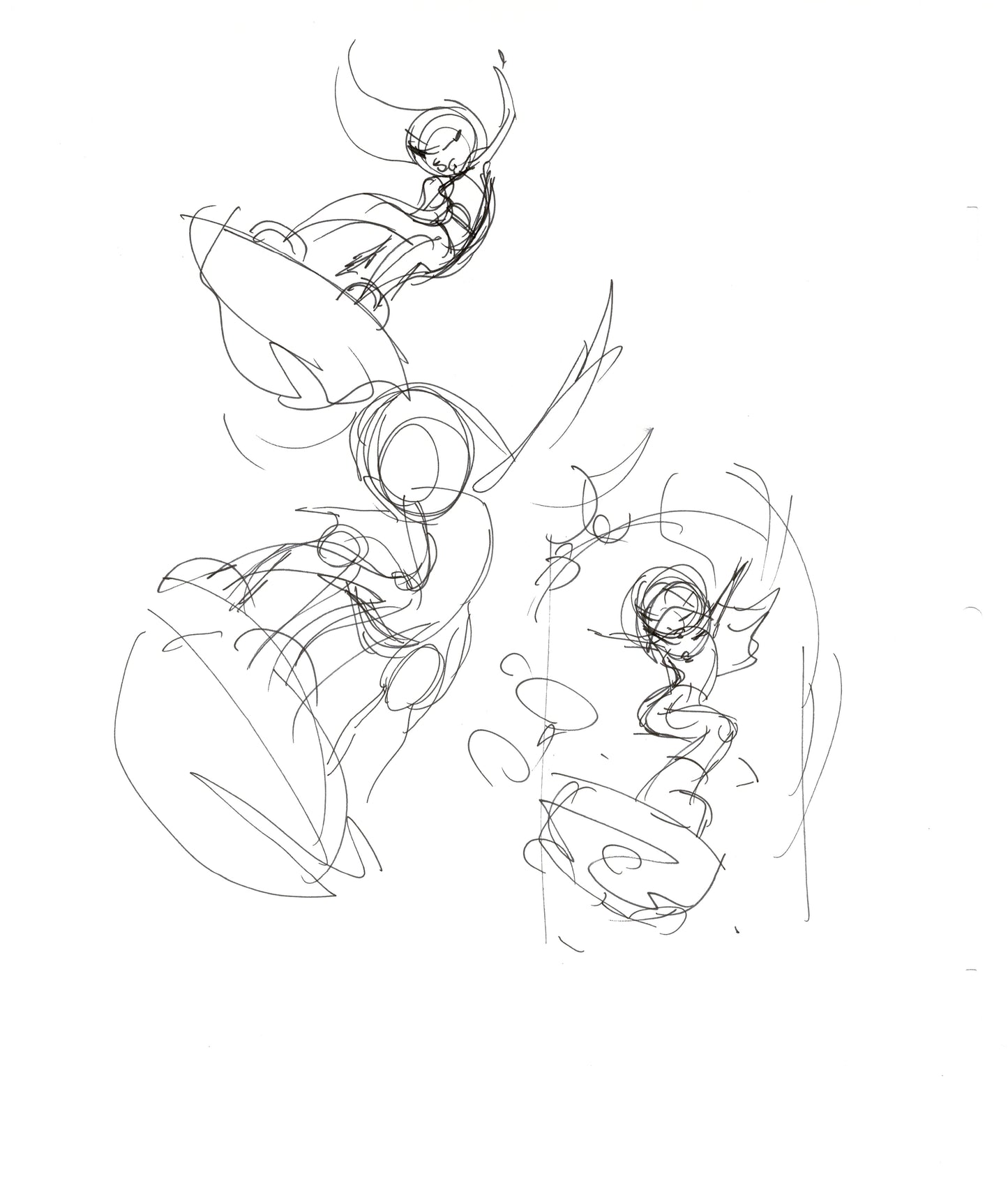 Dave Bullock 2 LOT Hand-Drawn Comic Illustrations for Covers and Book DC L3