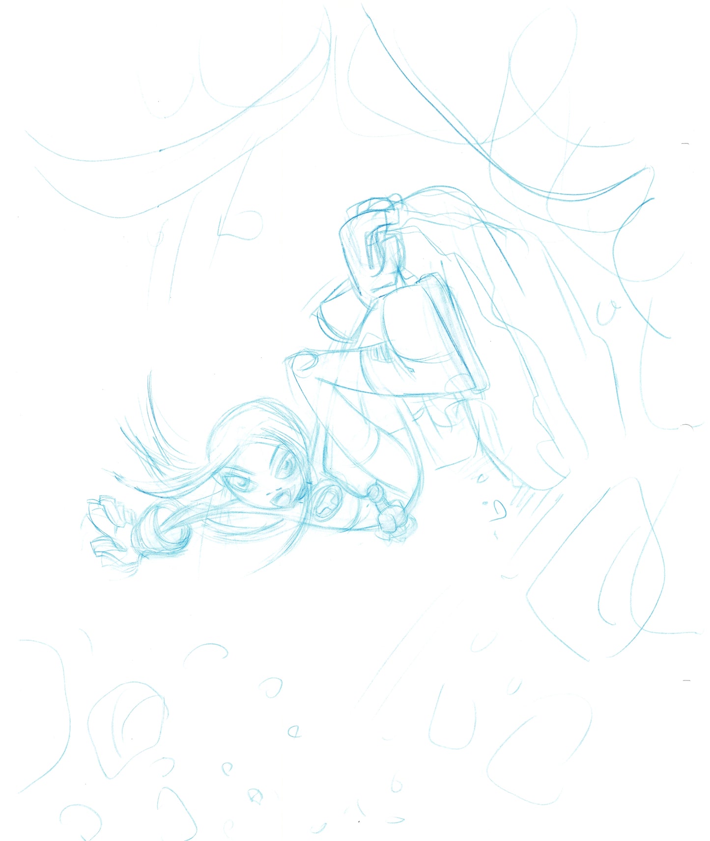 Dave Bullock 2 LOT Hand-Drawn Comic Illustrations for Covers and Book DC L15