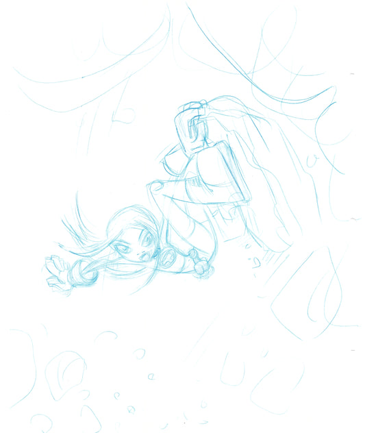 Dave Bullock 2 LOT Hand-Drawn Comic Illustrations for Covers and Book DC L15