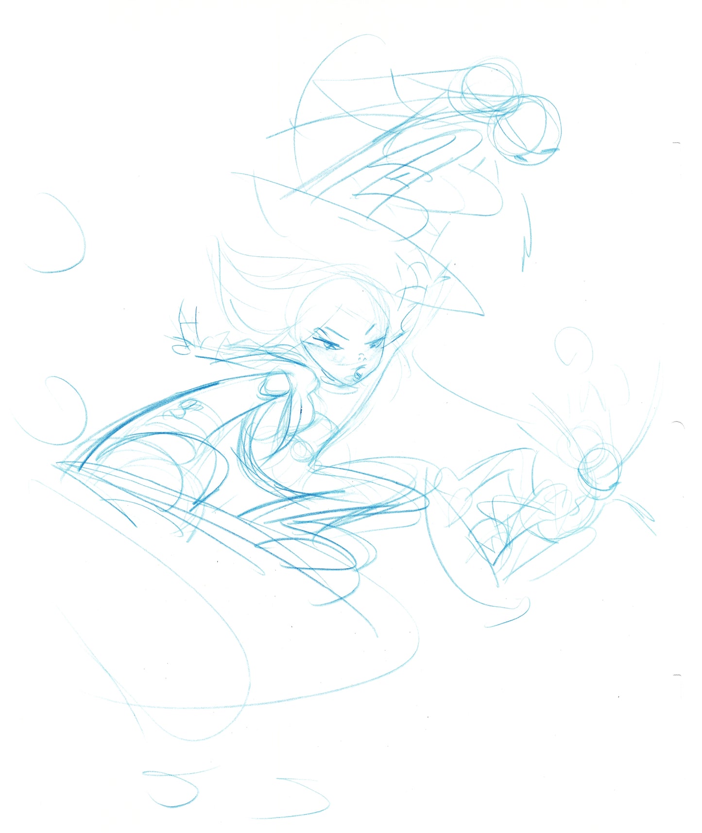 Dave Bullock 2 LOT Hand-Drawn Comic Illustrations for Covers and Book DC L19