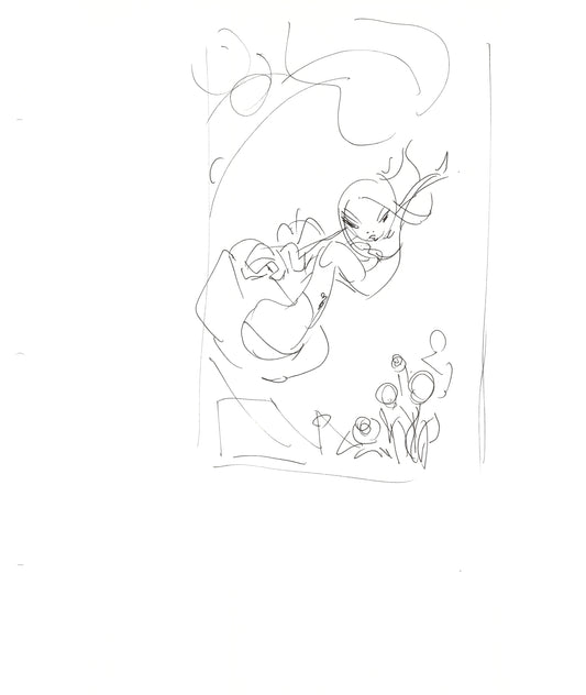 Dave Bullock 2 LOT Hand-Drawn Comic Illustrations for Covers and Book DC L21