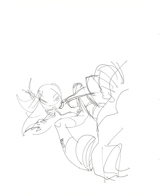 Dave Bullock 2 LOT Hand-Drawn Comic Illustrations for Covers and Book DC L23