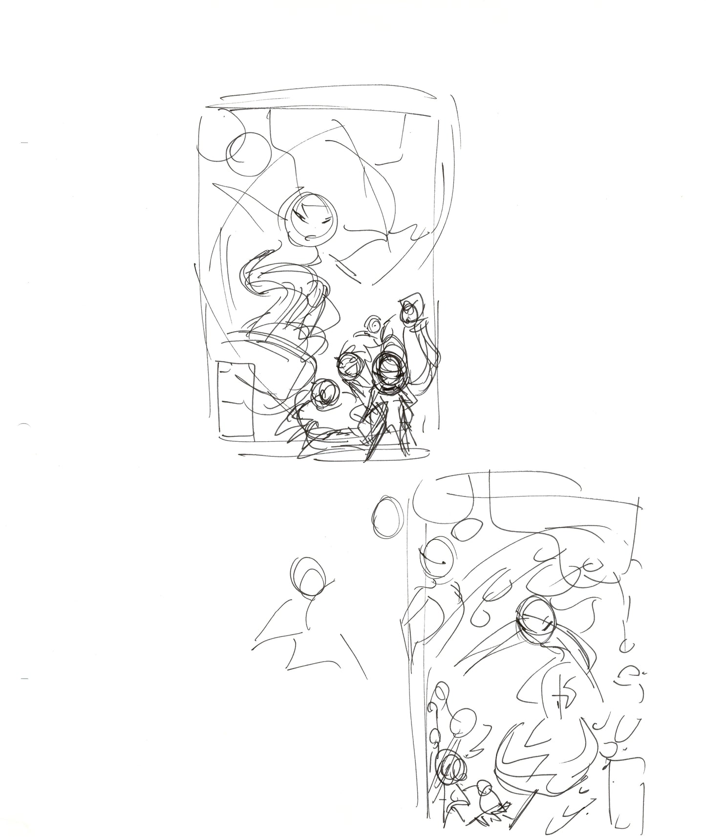 Dave Bullock 2 LOT Hand-Drawn Comic Illustrations for Covers and Book DC L47