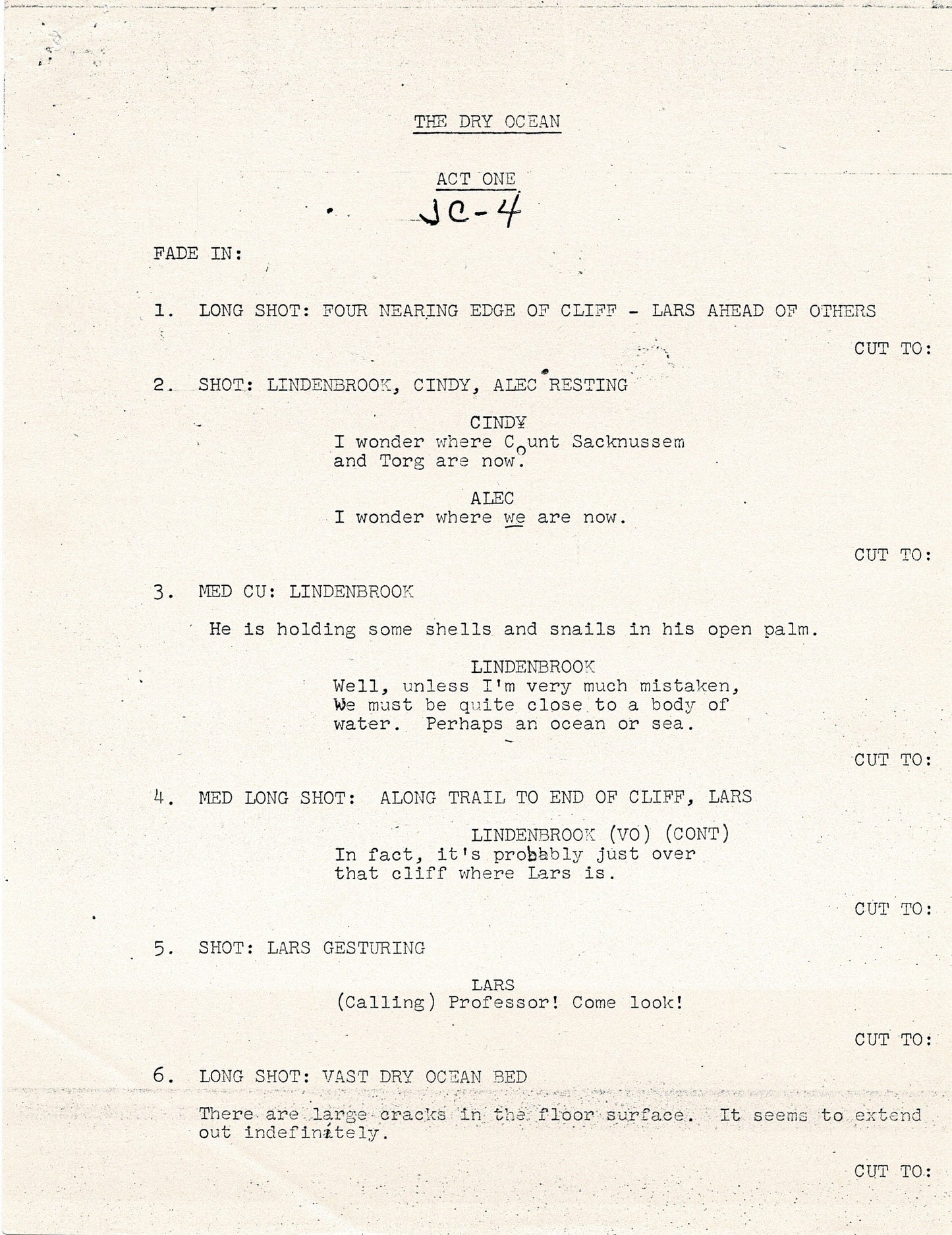 Journey To the Center of the Earth 1967 44-page Cartoon Script Filmation Ocean