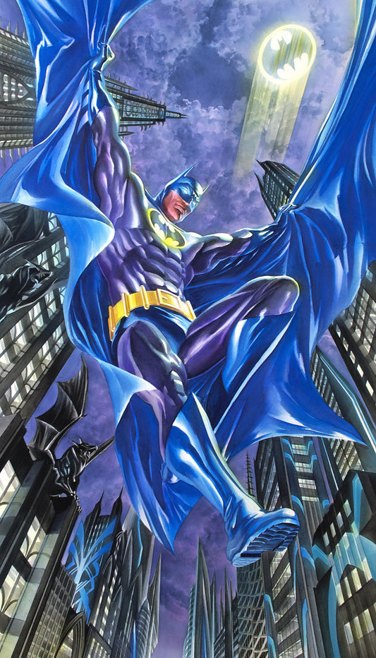 Alex Ross SIGNED Dark Knight Detective DC Warner Brothers Giclee Limited Edition on Canvas of 20 Artist Proof