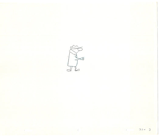 Sesame Street Two Cel Drawings Detective Anticipation Production Cartoon Ivanick 1989 CD003