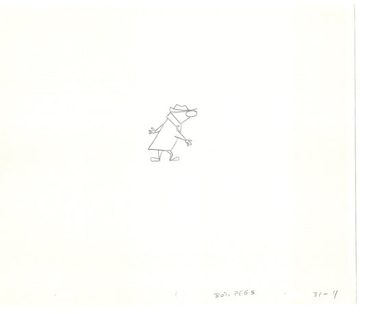 Sesame Street Two Cel Drawings Detective Anticipation Production Cartoon Ivanick 1989 CD005