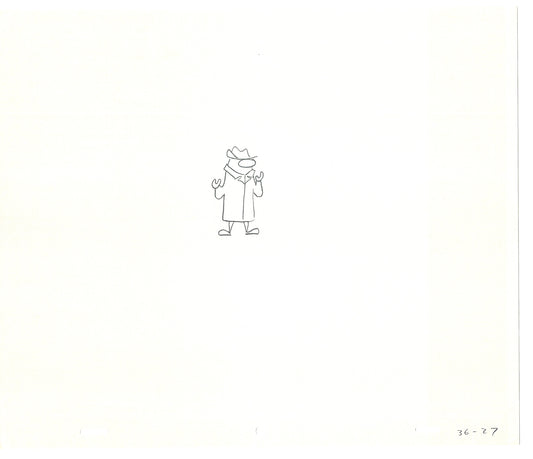Sesame Street Two Cel Drawings Detective Anticipation Production Cartoon Ivanick 1989 CD009