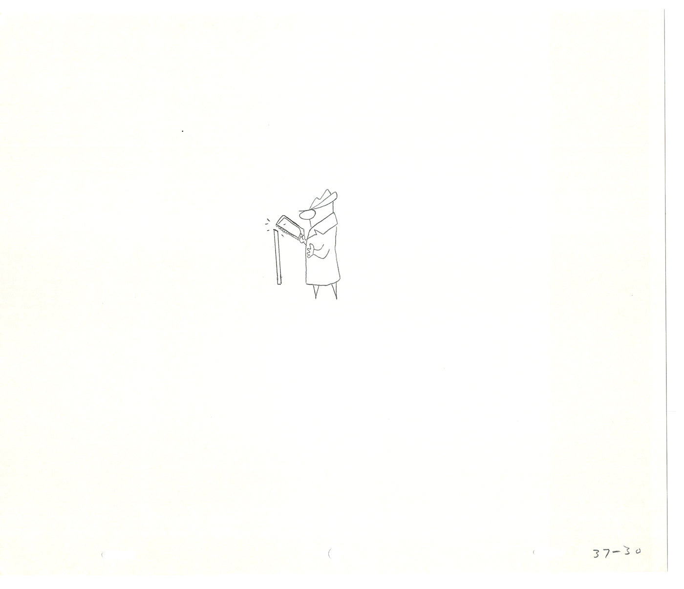 Sesame Street Two Cel Drawings Detective Anticipation Production Cartoon Ivanick 1989 CD011