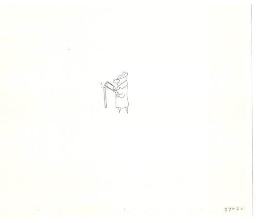 Sesame Street Two Cel Drawings Detective Anticipation Production Cartoon Ivanick 1989 CD011