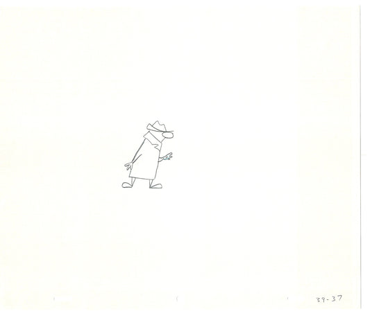 Sesame Street Two Cel Drawings Detective Anticipation Production Cartoon Ivanick 1989 CD015