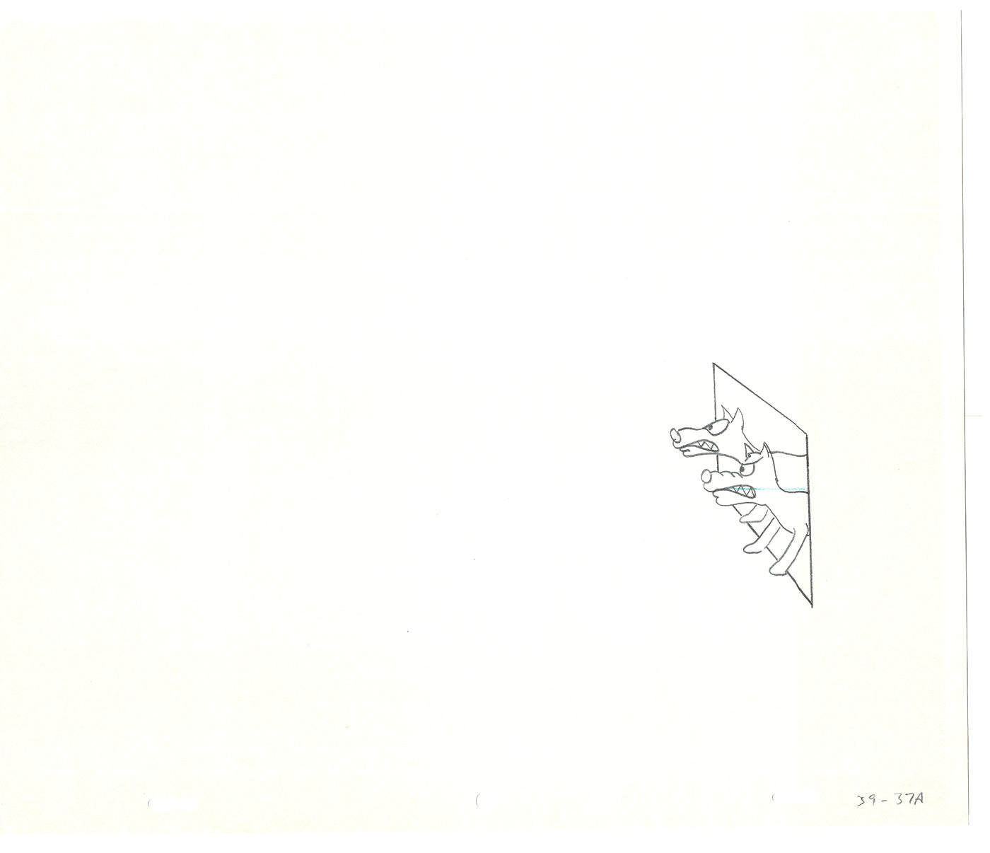 Sesame Street Two Cel Drawings Detective Anticipation Production Cartoon Ivanick 1989 CD015