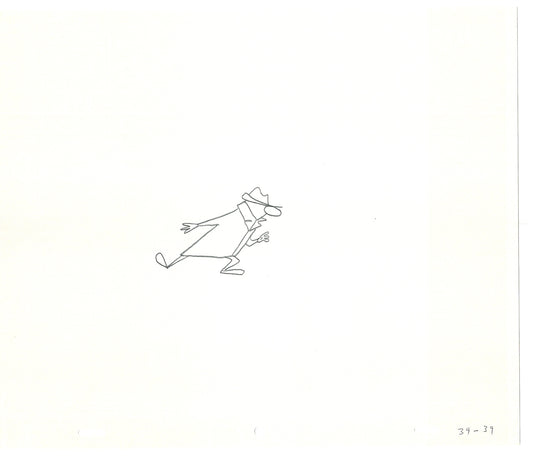 Sesame Street Two Cel Drawings Detective Anticipation Production Cartoon Ivanick 1989 CD017