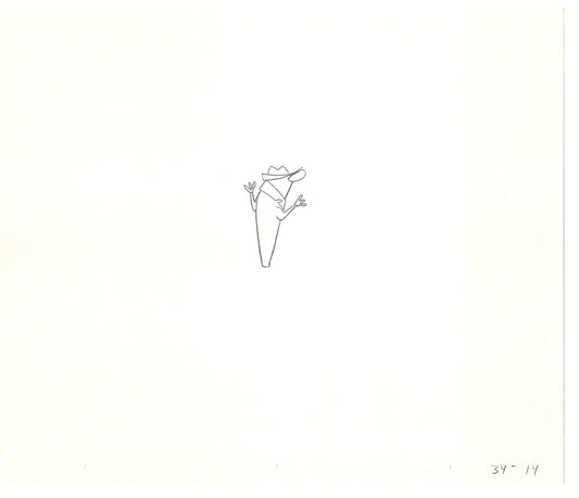 Sesame Street Two Cel Drawings Detective Anticipation Production Cartoon Ivanick 1989 CD019