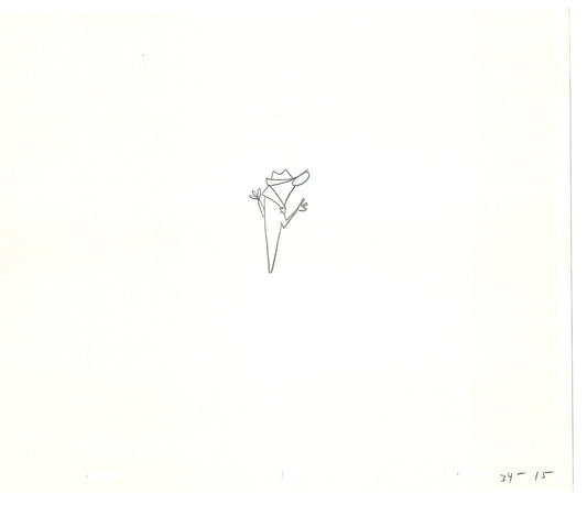 Sesame Street Two Cel Drawings Detective Anticipation Production Cartoon Ivanick 1989 CD021