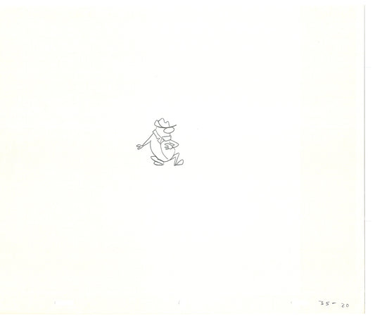 Sesame Street Two Cel Drawings Detective Anticipation Production Cartoon Ivanick 1989 CD023