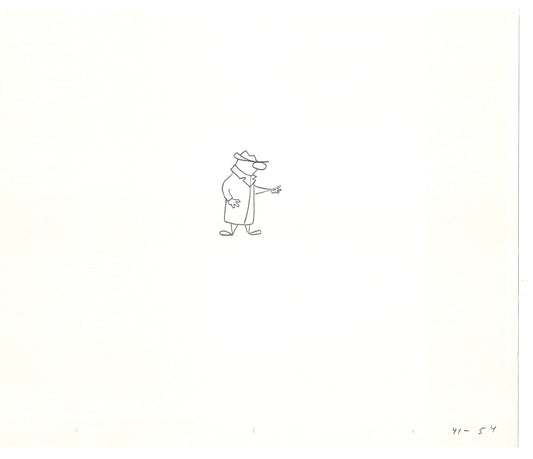Sesame Street Two Cel Drawings Detective Anticipation Production Cartoon Ivanick 1989 CD029