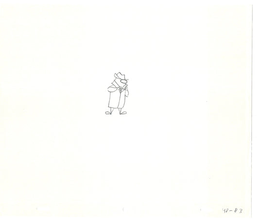 Sesame Street Two Cel Drawings Detective Anticipation Production Cartoon Ivanick 1989 CD035