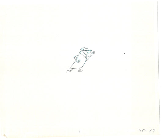 Sesame Street Two Cel Drawings Detective Anticipation Production Cartoon Ivanick 1989 CD039