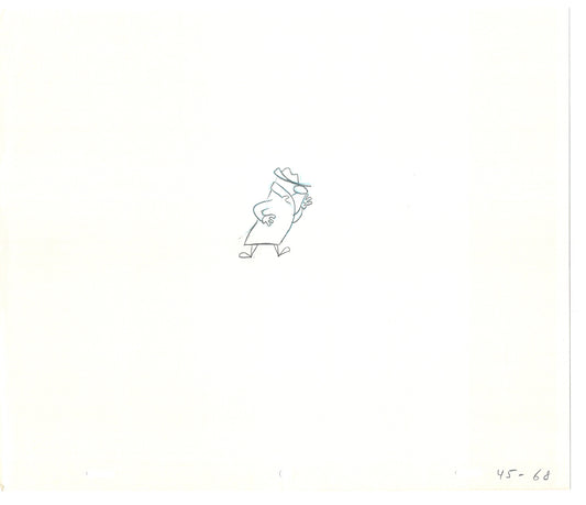 Sesame Street Two Cel Drawings Detective Anticipation Production Cartoon Ivanick 1989 CD041