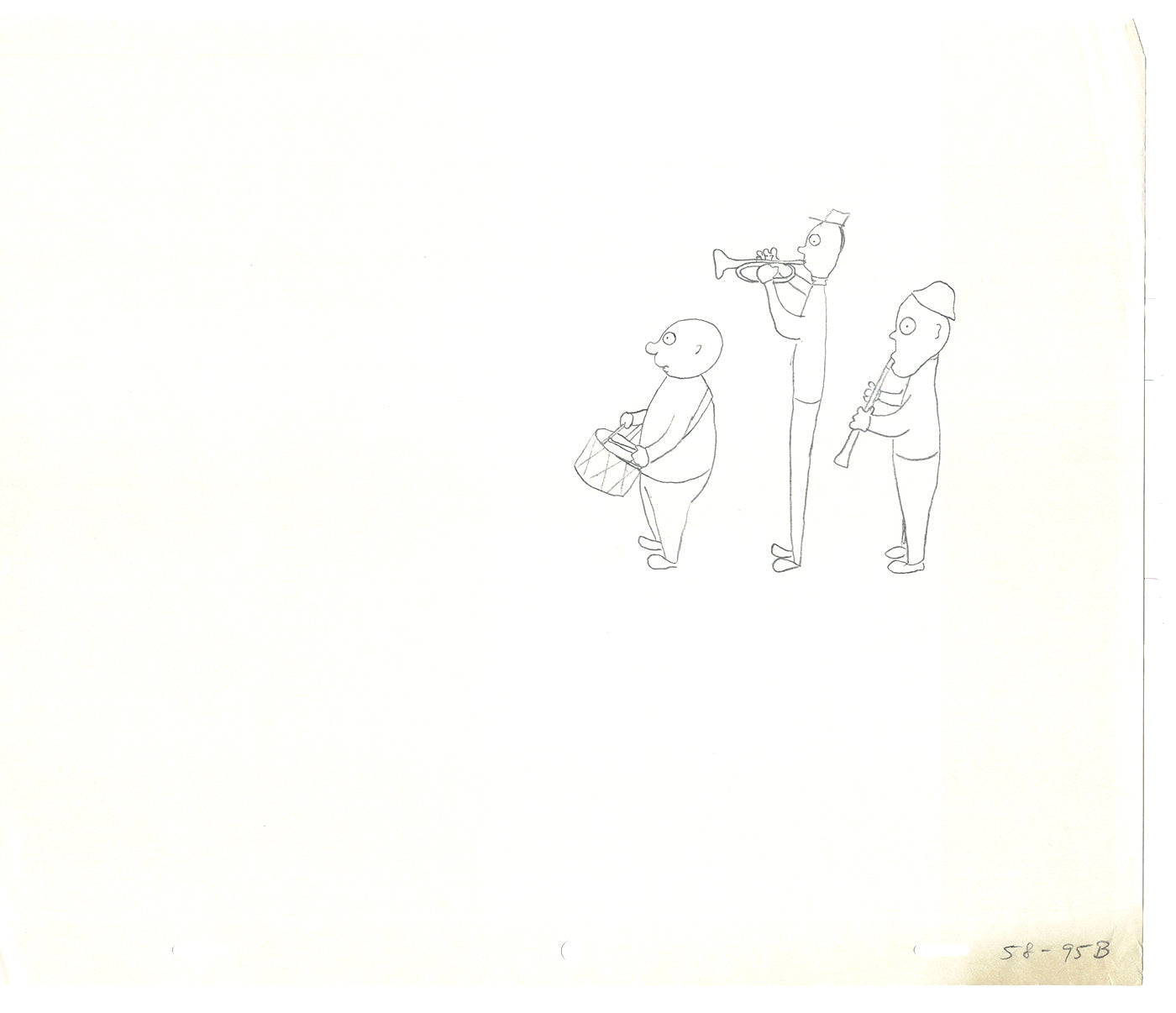 Sesame Street Two Cel Drawings Detective Anticipation Production Cartoon Ivanick 1989 CD043
