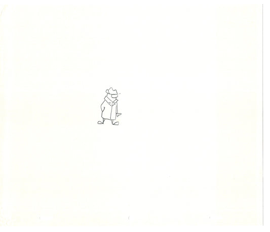 Sesame Street Two Cel Drawings Detective Anticipation Production Cartoon Ivanick 1989 CD049