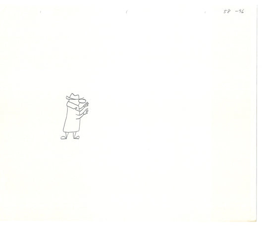 Sesame Street Two Cel Drawings Detective Anticipation Production Cartoon Ivanick 1989 CD059