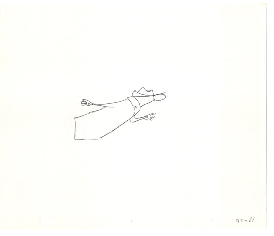 Sesame Street Two Cel Drawings Detective Anticipation Production Cartoon Ivanick 1989 CD065