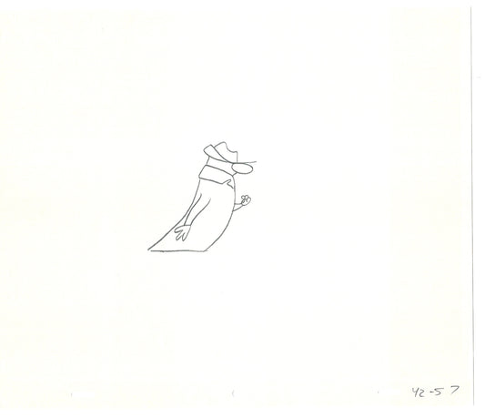 Sesame Street Two Cel Drawings Detective Anticipation Production Cartoon Ivanick 1989 CD073