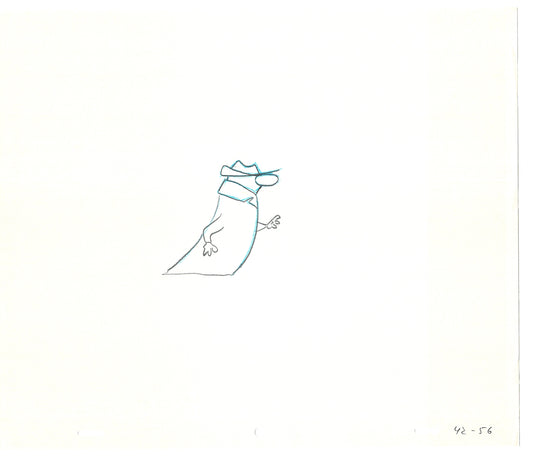 Sesame Street Two Cel Drawings Detective Anticipation Production Cartoon Ivanick 1989 CD075