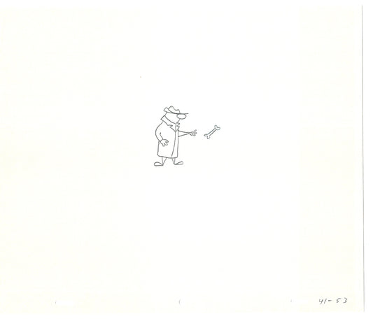 Sesame Street Two Cel Drawings Detective Anticipation Production Cartoon Ivanick 1989 CD077
