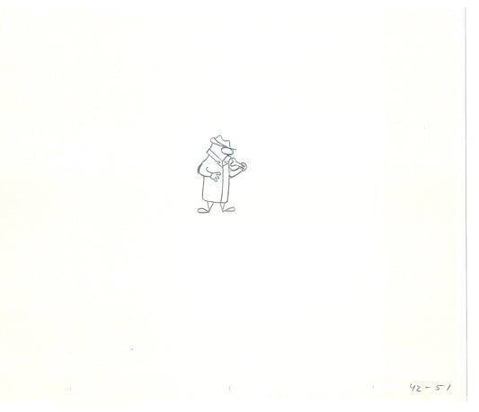 Sesame Street Two Cel Drawings Detective Anticipation Production Cartoon Ivanick 1989 CD081