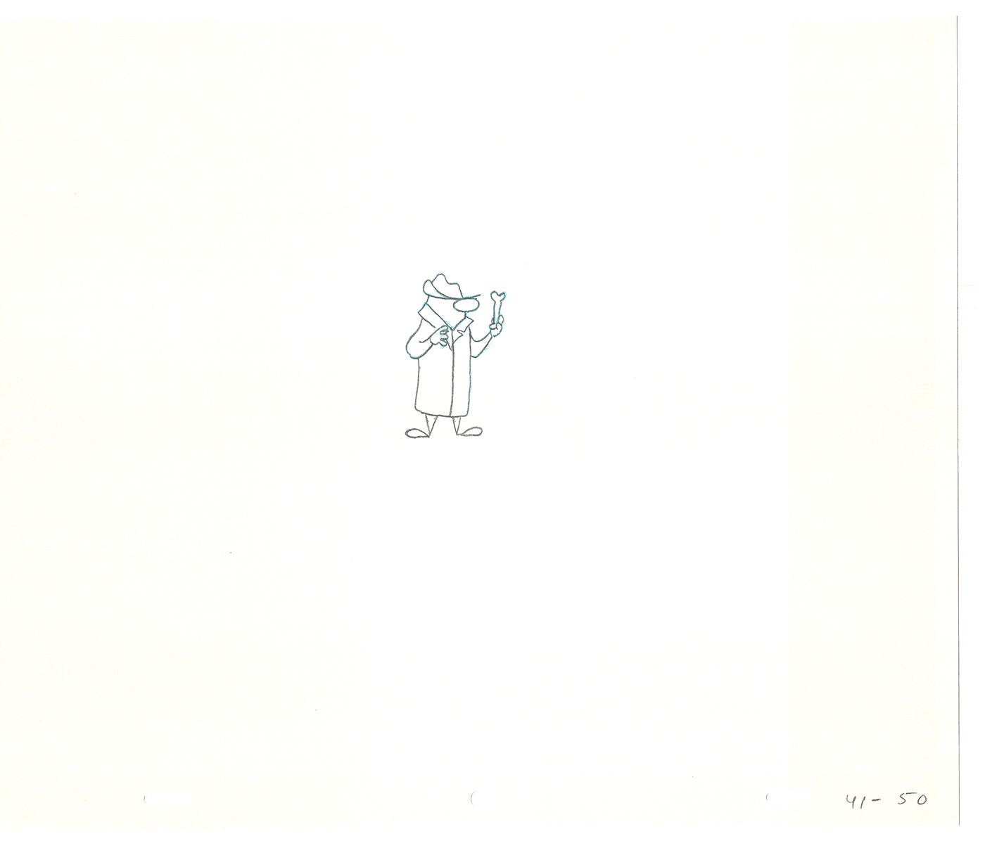 Sesame Street Two Cel Drawings Detective Anticipation Production Cartoon Ivanick 1989 CD083
