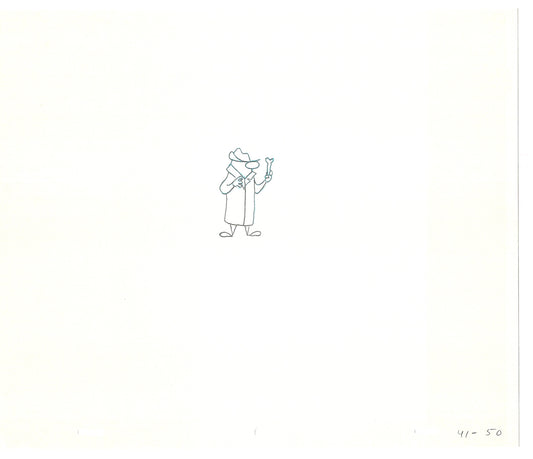 Sesame Street Two Cel Drawings Detective Anticipation Production Cartoon Ivanick 1989 CD083