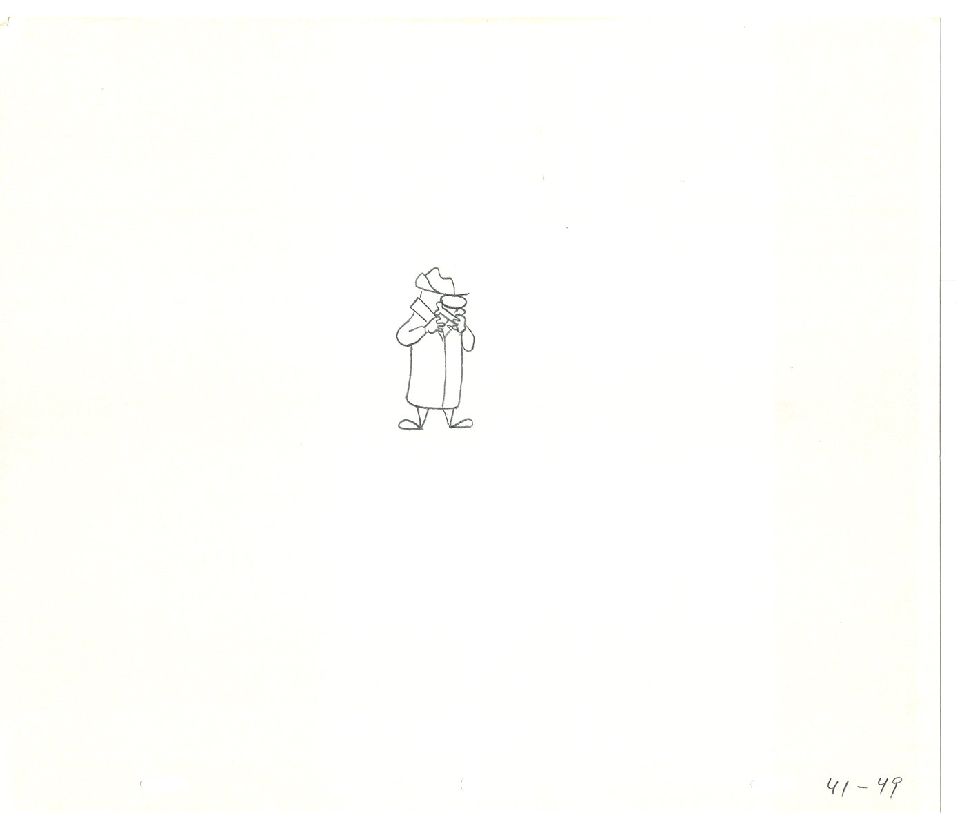 Sesame Street Two Cel Drawings Detective Anticipation Production Cartoon Ivanick 1989 CD085