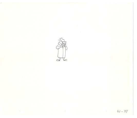 Sesame Street Two Cel Drawings Detective Anticipation Production Cartoon Ivanick 1989 CD085