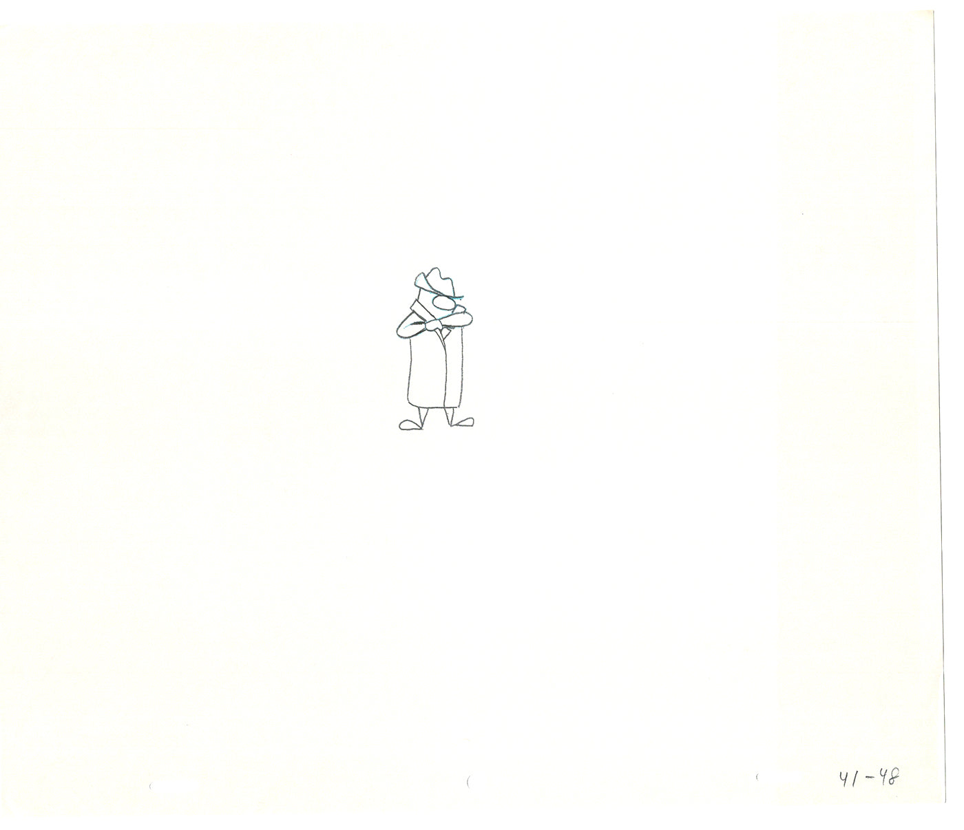 Sesame Street Two Cel Drawings Detective Anticipation Production Cartoon Ivanick 1989 CD087