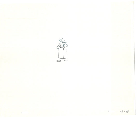 Sesame Street Two Cel Drawings Detective Anticipation Production Cartoon Ivanick 1989 CD087