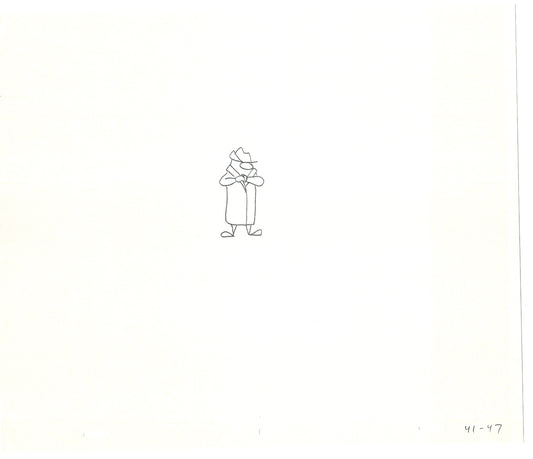 Sesame Street Two Cel Drawings Detective Anticipation Production Cartoon Ivanick 1989 CD089