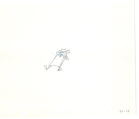 Sesame Street Two Cel Drawings Detective Anticipation Production Cartoon Ivanick 1989 CD093