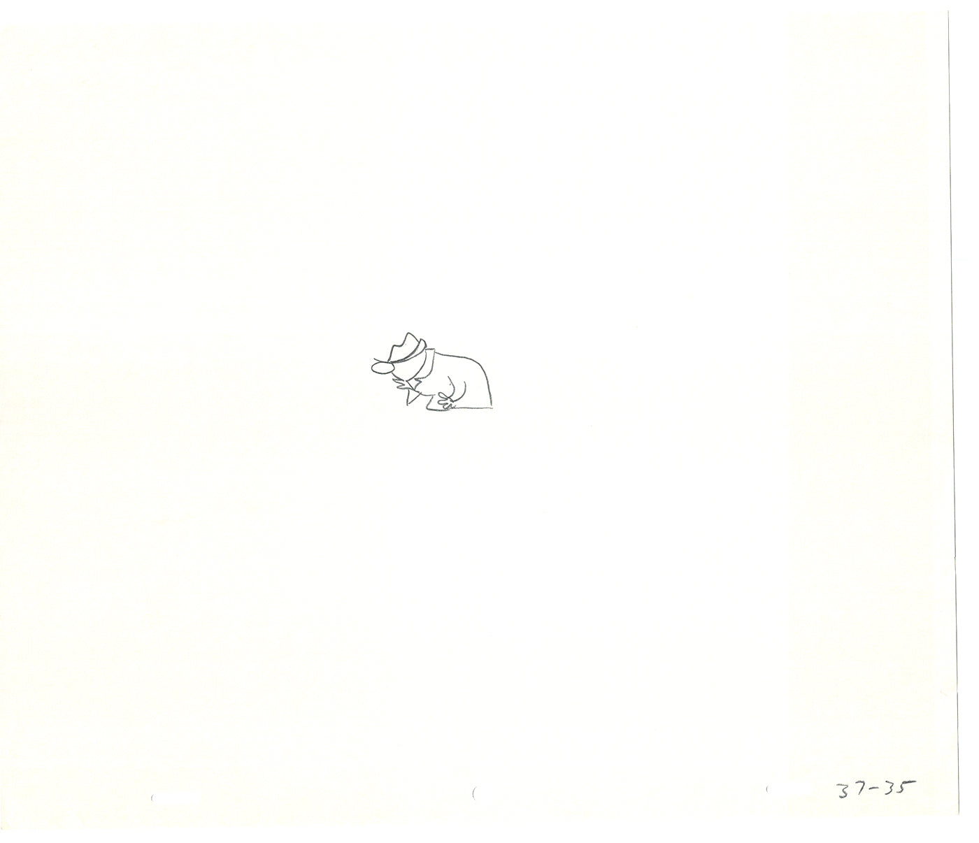 Sesame Street Two Cel Drawings Detective Anticipation Production Cartoon Ivanick 1989 CD095