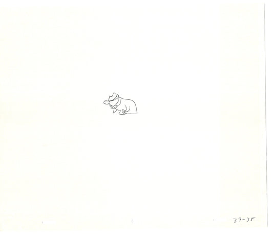 Sesame Street Two Cel Drawings Detective Anticipation Production Cartoon Ivanick 1989 CD095